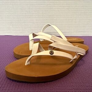 Volcom Cream and Tan Strappy Sandals